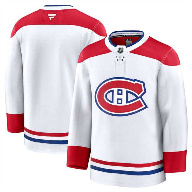 Mens Montreal Canadiens White 2024-25 Away Stitched Hockey Jersey Dzhi